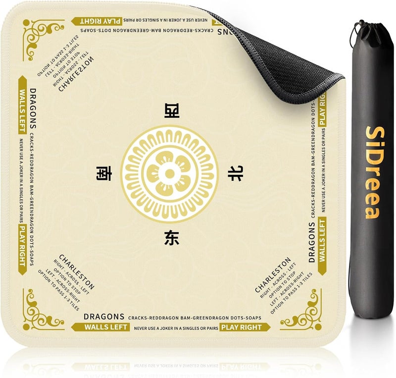 SiDreea Mahjong Mat, 32.4×32.4 Inch Noise Reduction Anti-Slip Mahjong Mat for Table, Mahjong Table Mat for Poker, Card, Board Games Table Mat, Tile Games, Dominoes - Image 1